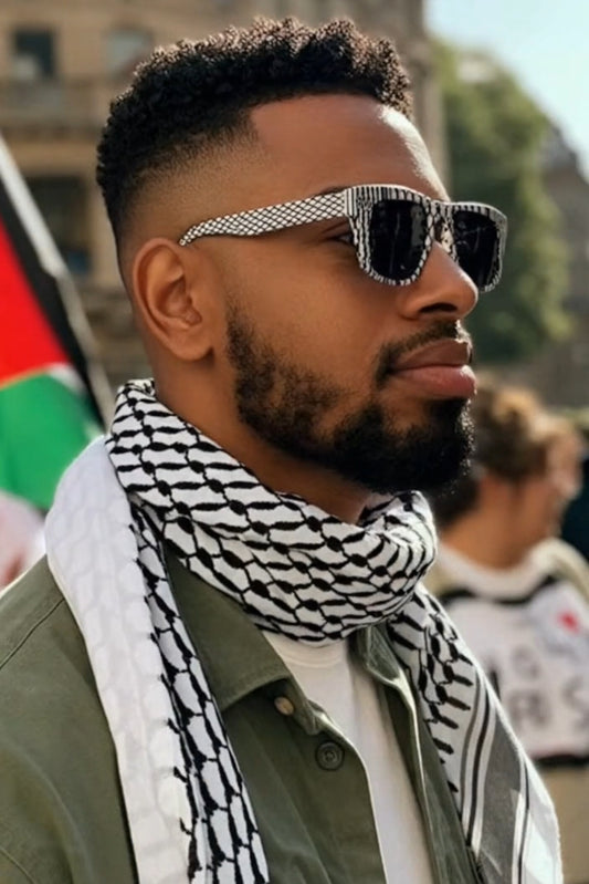 Keffiyeh Frame Polarized Sunglasses **Back in Stock **