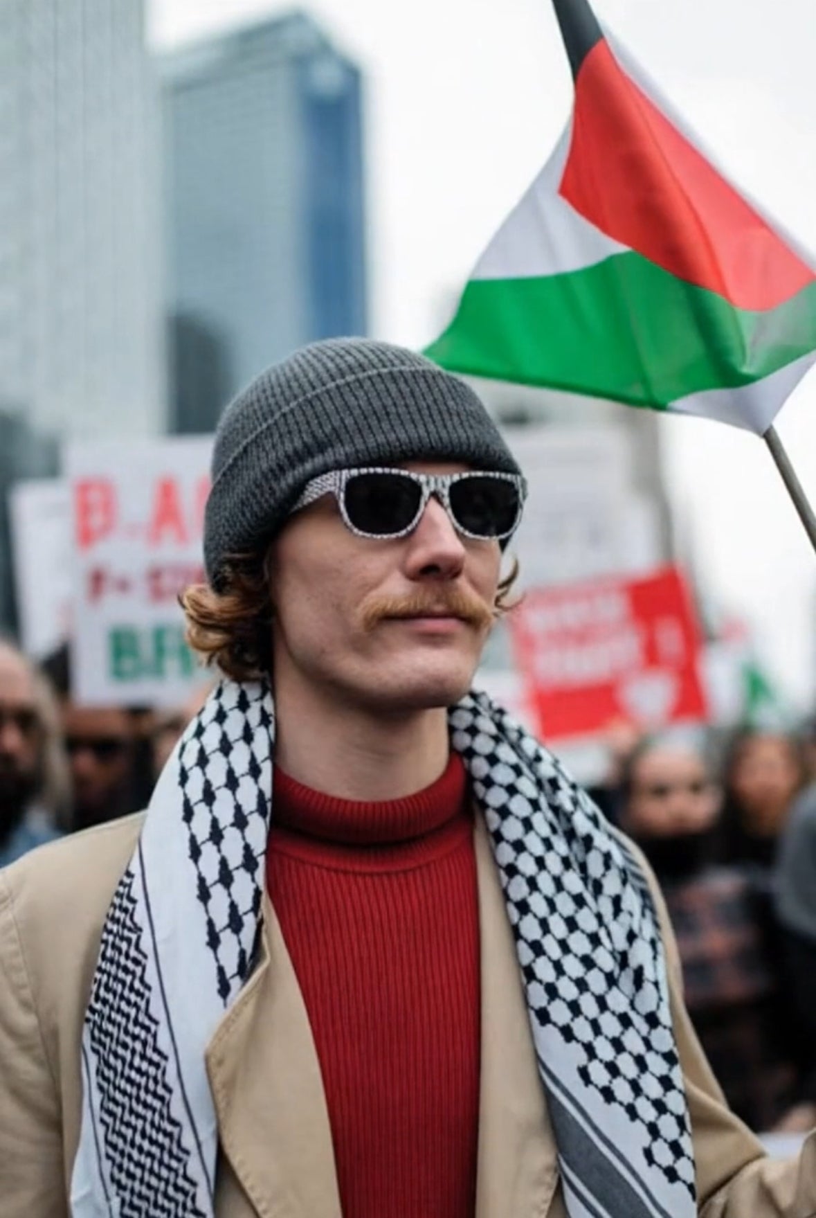 Keffiyeh Frame Polarized Sunglasses **Back in Stock **
